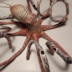 Paper mache unique octopus ornament